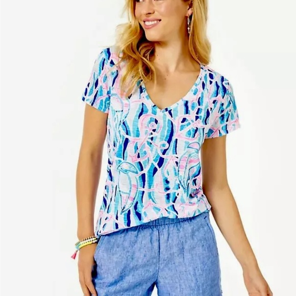 Lilly Pulitzer NWT Etta Top Reel Nauti $48 Size XXS ⚓️ - Picture 1 of 6